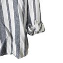 Orvis ‎ Women's Linen Blend Striped Button Down Size Small White Navy Blue Photo 3