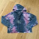 Vintage Havana  Hoodie Sweatshirt in Tie Dye Purple and Blue Photo 0