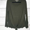 ee:some  Dark Green Long Sleeve Scoop Neck Tie Front Sweater Top Size XL Photo 0