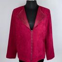 Studio Works  Pink Zip Jacket With Snakeskin Collar Photo 0