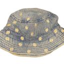 Old Navy American Eagle Embroidered Sunflower Light Denim Bucket Hat Adult One Size Retro Photo 0