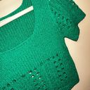 Debut Green Knit Crop Top Photo 4