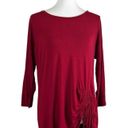 Westport  Tee Shirt Side Tie Scoop Neck 3/4 Sleeves Red Women’s Size Large Photo 13