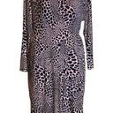 Alfani Womens Stretchy Animal Cheetah Print Sheath Dress Pink Black Large NWT Photo 0