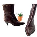 Pikolinos  Pointed Toe Kitten Heal Leather Boot Sz 7 Calf Height Brown Swirl Photo 1