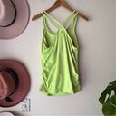 Sweaty Betty  neon green ribbed tank top SIZE XL strappy back compression Photo 1