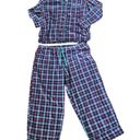 Carole Hochman  Heavenly Soft Blue Purple Plaid Fleece Button Down Pajama Set Photo 1