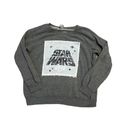 Star Wars  Women's Large Gray Crew Neck Sweatshirt Reversible Sequin Darth Vader Photo 1