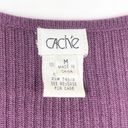 Cache  Medium Sweater Dress Purple Knit Sheer Sleeves Above Knee Shift Scoop 1296 Photo 5