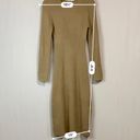 All in Favor Women’s Ribbed Long Sleeve Bodycon Slit Midi Dress Tan Size XL NWT Photo 7