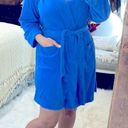 Lauren Ralph Lauren blue terrycloth robe size small with pockets & belt Photo 0