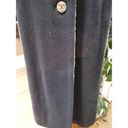 Buttons Vintage Madeline Women's Black Wool Long Sleeve  Front Long Coat XL Photo 3