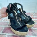 Hot Kiss  Womens Shoes Size 8 Open Toe Wedge Sandal 4.25" Tall Heel Black w/ Zip Photo 14