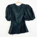 idem Ditto  Black Puff Sleeve Knit Wrap Top Size Medium NWT‎ Photo 3