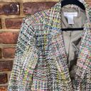 Dress Barn  Multicolored Tweed Rhinestone Single Button Blazer Jacket Size 6 Photo 1