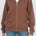 Brandy Melville Brown Christy Zip Up Hoodie Photo 1