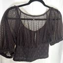 Free People “Heartstrings”Corset Style Mesh Lace Top•Dark Chocolate Brown•Sz S Photo 4