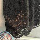 Yoana Baraschi  Crochet Lace Black Dress 100% Silk Size 4 Anthropologie Boho Photo 3