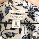 Rachel Zoe  Linen Button Down with Blue and White Floral Pattern - Size M Photo 4