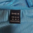 SheIn  Blue Shimmery One Shoulder Cropped Top (XS) Photo 6