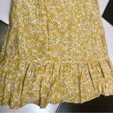 Wish Golden Bloom Floral Short Sleeve Dress V-Neck Ruffle Hem Mustard Yellow szL Photo 10