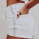 LF Carmar Denim Rhinestone White Jean Shorts 26 Photo 1