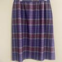 Pendleton Vintage  Purple Tartan Wool Midi Pencil Skirt Plaid Size 14 Made USA Photo 1