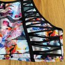 Kenneth Cole  Swim Top M Floral Geometric Halter Strappy Photo 1