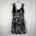 Swimsuit For All Swimsuits For All Black & White Palm Leaf Floral Layered Swim Dress Plus Size 14 Photo 5