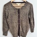 Michael Kors  leopard print silk blend 3/4 sleeve cardigan sz SP Photo 0