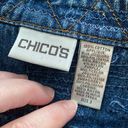 Chico's Chico’s denim shacket patchwork look button down long sleeve 100% cotton Sz 3 XL Photo 6