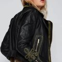 Free People  Black Bang Bang Vegan Leather Motorcycle Jacket Size S Photo 2