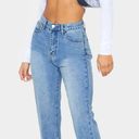 Pretty Little Thing Split Hem Straight Leg Jeans Photo 0