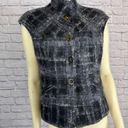 Anne Klein Anne, Klein Wool & Moher blend vest, high neck & cap sleeves black white size 10 Photo 0