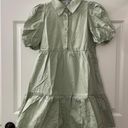 TCEC | NWOT | Puff Shoulder Shirt Dress | L | Sage | CD01967 Photo 0