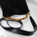 Gucci  Bamboo Black Suede and Leather Handbag Photo 2