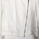 Stoosh  Linen Blend Asymmetrical Full Zip White Jacket Juniors Medium Photo 4