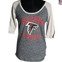 Majestic Atlanta Falcons Football Fan Shirt Grey Red Black Cream Round Neck Size Medium Photo 0