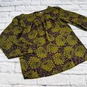 The Loft Ann‎ Taylor Sheer Blouse Top Women's XXS Green Purple Floral Leopard Print Photo 0