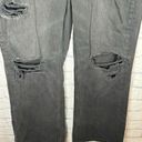 American Eagle  black distressed jeans Low rise Baggy Flare women size 6 short Photo 2