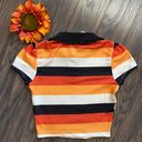 Unique Vintage NWT  Candy Corn Stripes Crop Top X-SMALL Photo 4