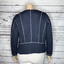 cj banks  NWT Size X 14W Blue & White Zip Front Knit Jacket Photo 3