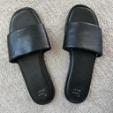 A New Day Black Leather Sandals Photo 0