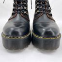 Dr. Martens Leona Black Vintage Smooth Leather Heeled Lace Up Platform Boots 8 Photo 6