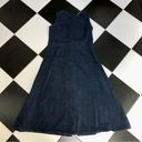 Vintage 90s Lacidraie Sleeveless Denim Midi Dress Button Down Front sz Medium Blue Photo 5