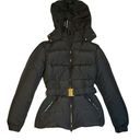 Versace  Coat Black Down with Cinched Belt Gold Medusa Waist Length Hooded Photo 0