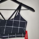 Good American  Double Strap Foil Graphic Plaid Stripe Sports Bra, 3 Photo 3