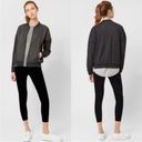 Sweaty Betty  Black Faux Leather Zip Quilted Panel Jacket Womens Size M Photo 2