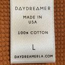 Daydreamer  Shirt Women's Large NWT Thermal Crop Long Sleeve Mock Top Orange Photo 9