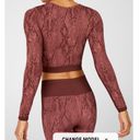 Fabletics  Kamila seamless long sleeve in burgundy/brown snake print size L Photo 1